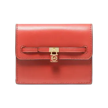 MICHAEL KORS Leather Wallet Small Size Women's Red