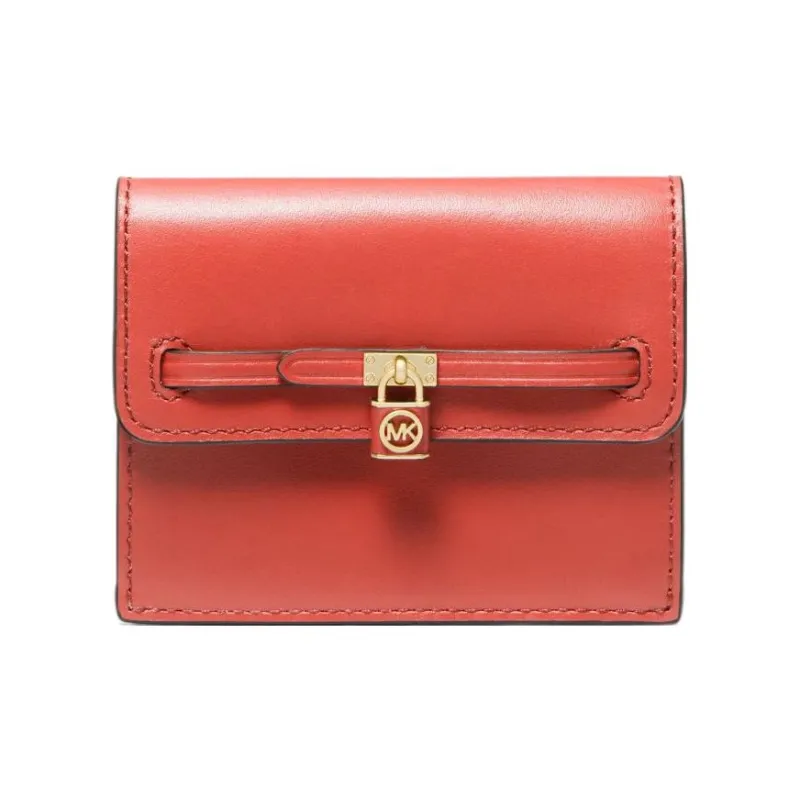 MICHAEL KORS Leather Wallet Small Size Women's Red-0