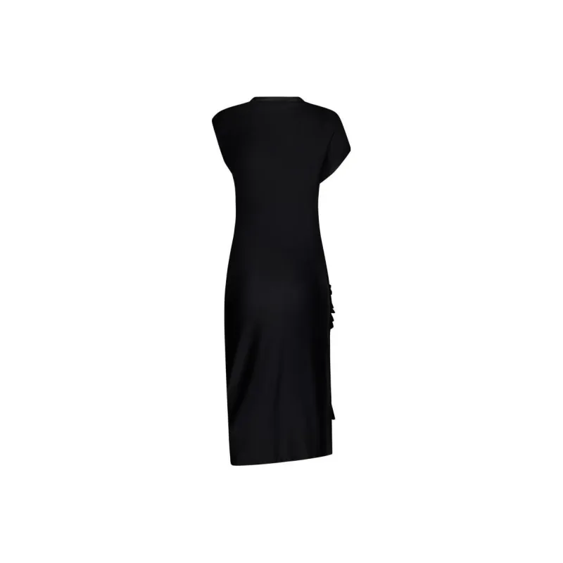 Paco Rabanne Crewneck Draped Midi Dress-1