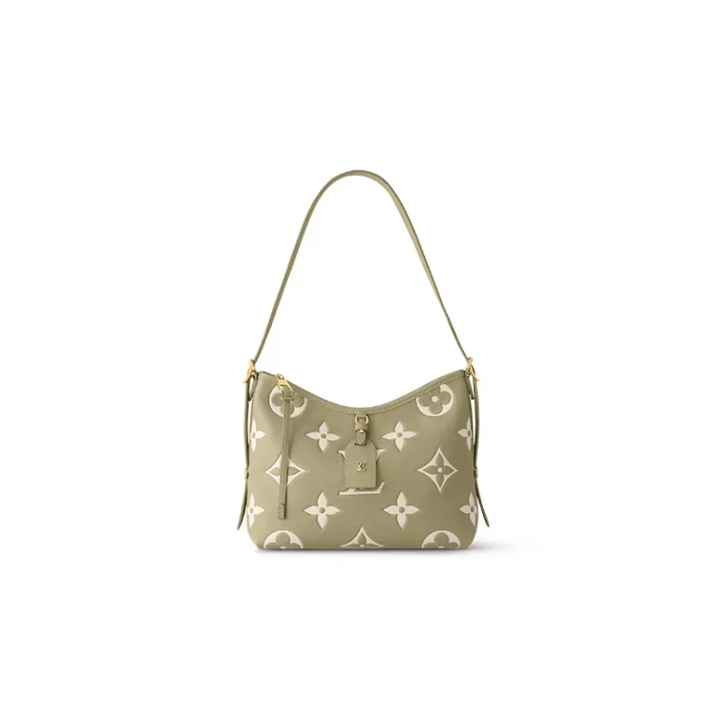 LOUIS VUITTON Carryall Grained Calfskin Shopping Bag, Combo Bag, Handbag, Shoulder Bag Women's Khaki Green-0