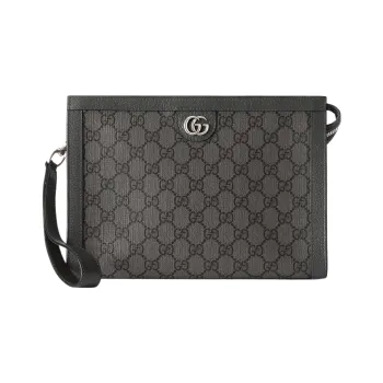 GUCCI Ophidia Canvas With Leather Canvas Bag Clutches Men's Black Gray Color