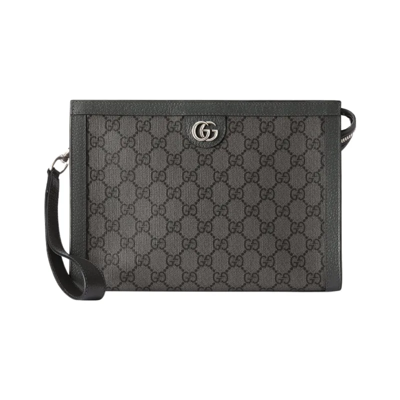 GUCCI Ophidia Canvas With Leather Canvas Bag Clutches Men's Black Gray Color-0