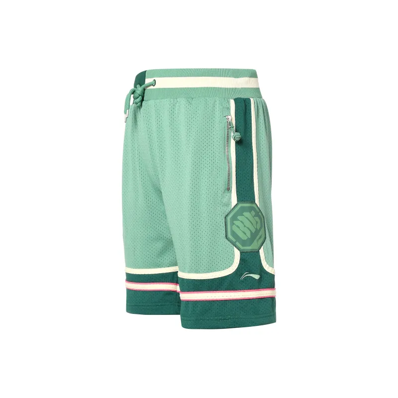 LiNing Sports Basketball Collection Basketball Shorts Men's Green-2