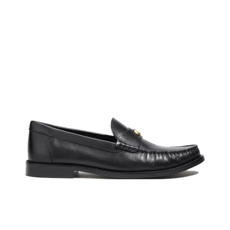 COACH Logo-plaque Leather Loafers-1