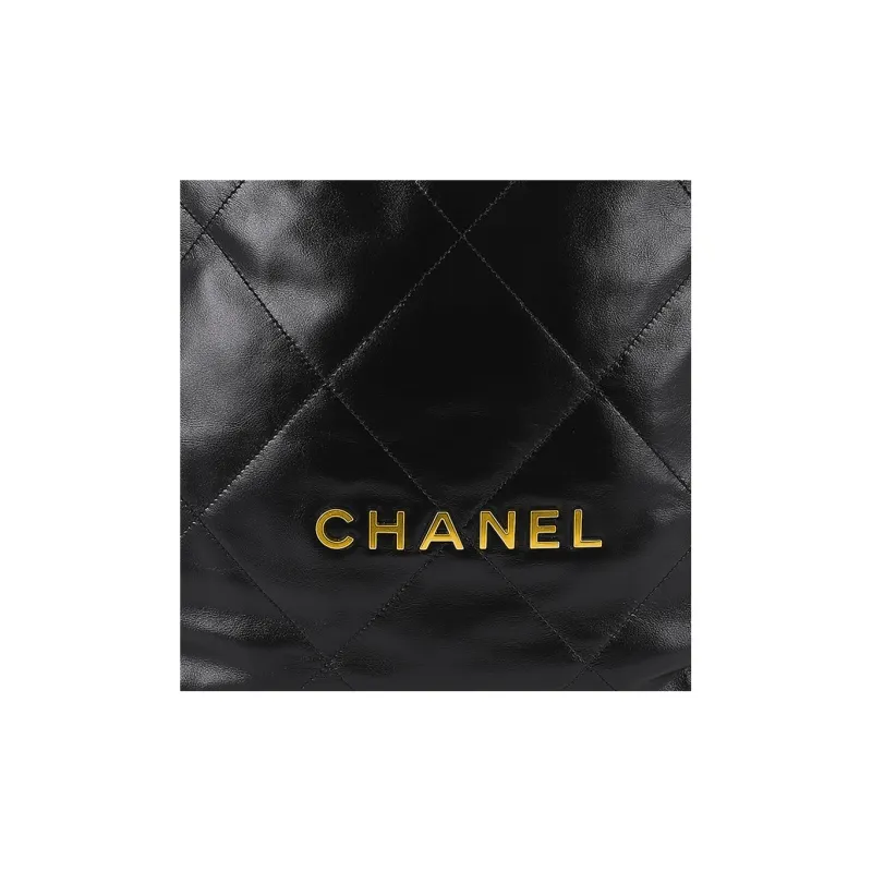 CHANEL 22Bag Shiny Calfskin Backpack Tubas Women's Black-3