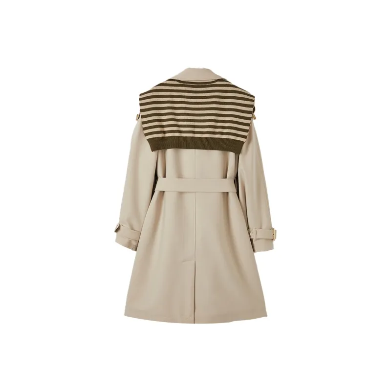 XIANGYING Trench Coat Women's Beige-1