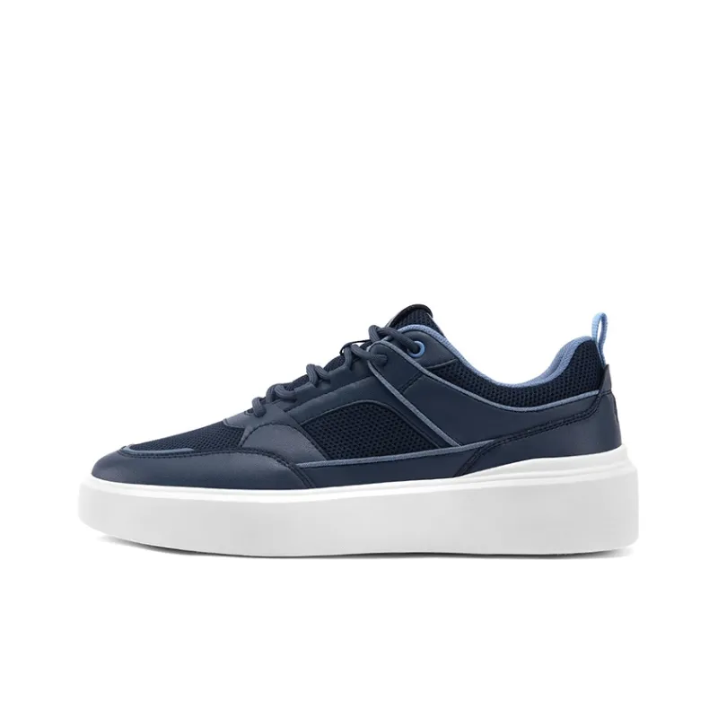 WALKSOUL Skateboard Shoes Men Low Top Apricot/Dark Blue/Black-7