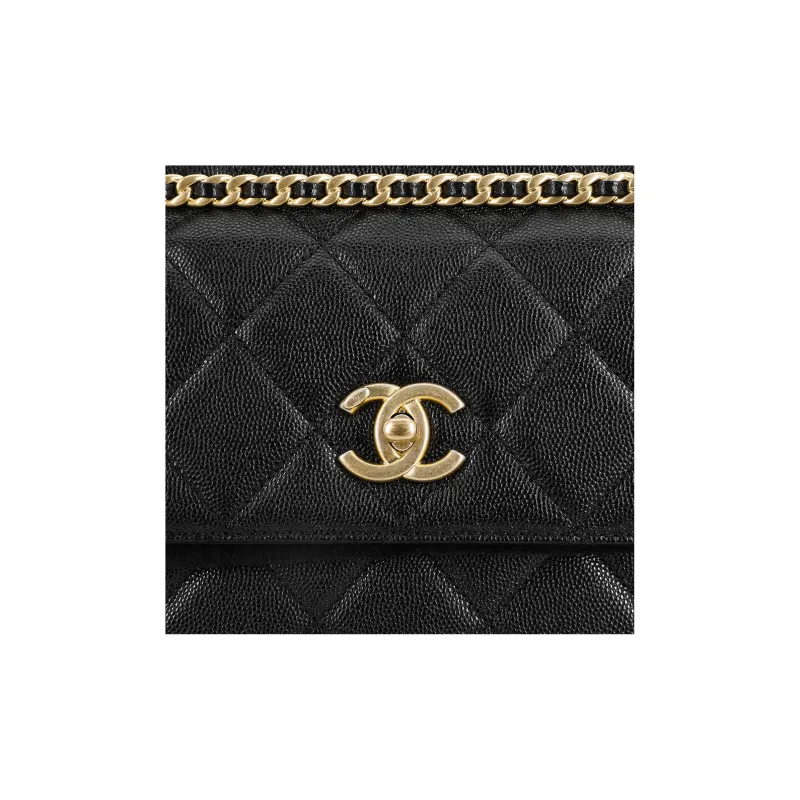 CHANEL Grain Embossed Calfskin Backpack Women's Black-4