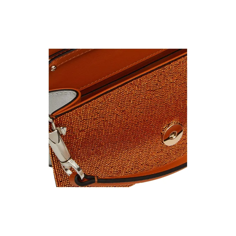 Valentino Locò Leather Baguette Bag Handbags Shoulder Bag Crossbody Bag Mini Women's Brown-3