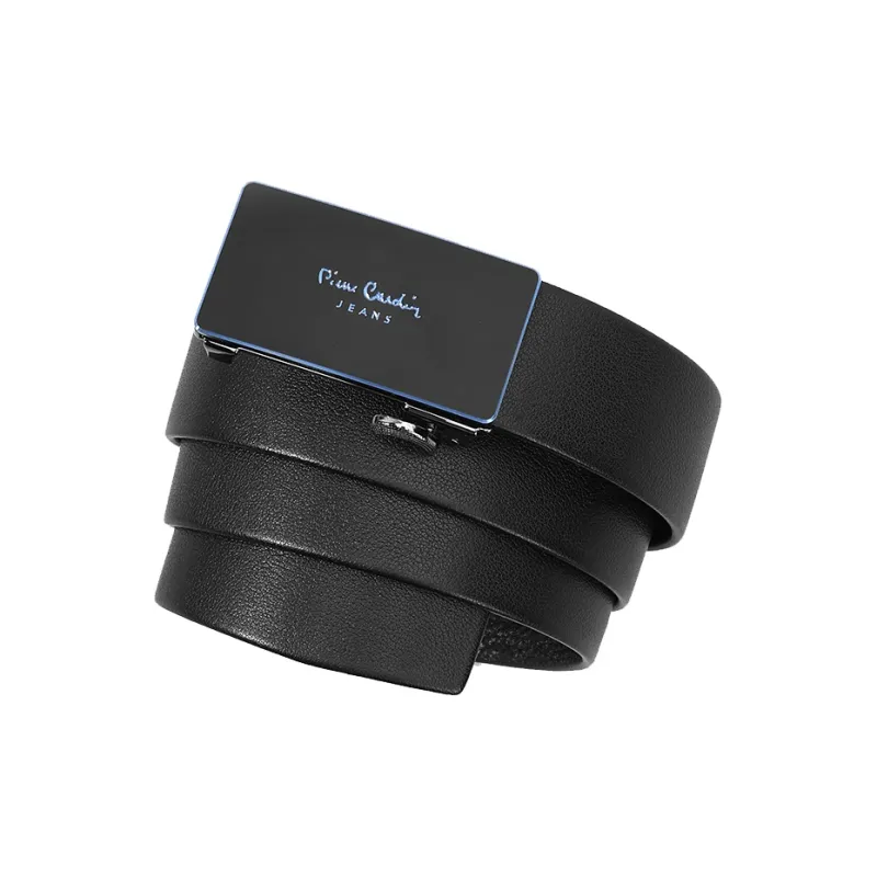 PIERRE CARDIN Business Casual Young Men's Belt With Trendy Automatic Buckle, Genuine Leather Belts Men's Width 3.5CM-1