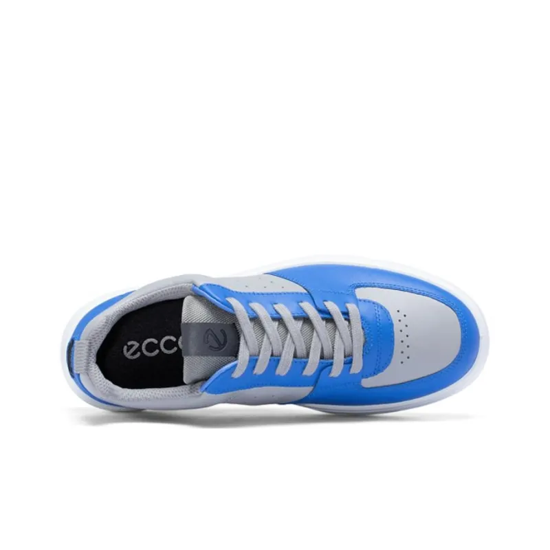 Ecco Street 720 Series Breathable Low Top Skateboard Shoes Men's Electric Blue Dove Gray-4