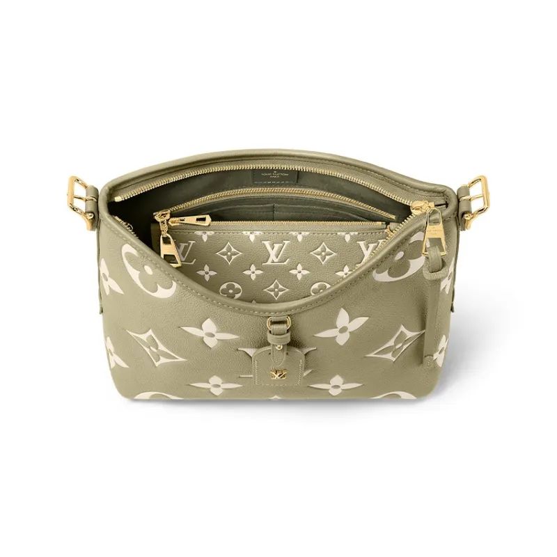 LOUIS VUITTON Carryall Grained Calfskin Shopping Bag, Combo Bag, Handbag, Shoulder Bag Women's Khaki Green-3