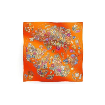 HERMES Silk Scarves Women's Orange