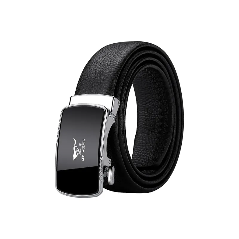 SEPTWOLVES Business New Arrival Casual Automatic Buckle Leather Belts Men's 3.5CM-0
