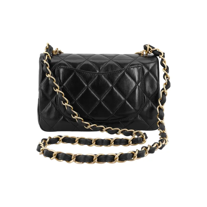 CHANEL Lambskin Flap Bag, Handbag, Shoulder Bag, Crossbody Bag Trumpets Women's Black-2