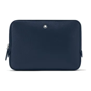 MONTBLANC Full Grain Cow Leather Messenger Bag, Shoulder Bag, Crossbody Bag Mini Men's Ink Blue