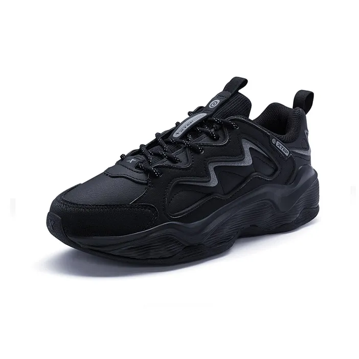 XTEP Lightning 3.0 Cushioning Anti Slip And Wear Resistant Low Top Running Shoes Men's Black-1