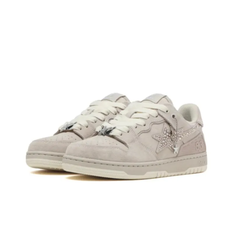 BAPY x A BATHING APE STA Low-Top Skateboard Shoes Women's Gray-1