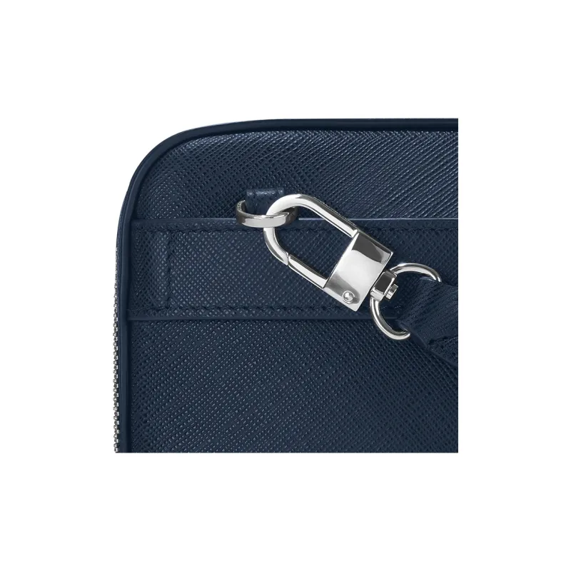 MONTBLANC Full Grain Cow Leather Messenger Bag, Shoulder Bag, Crossbody Bag Mini Men's Ink Blue-4