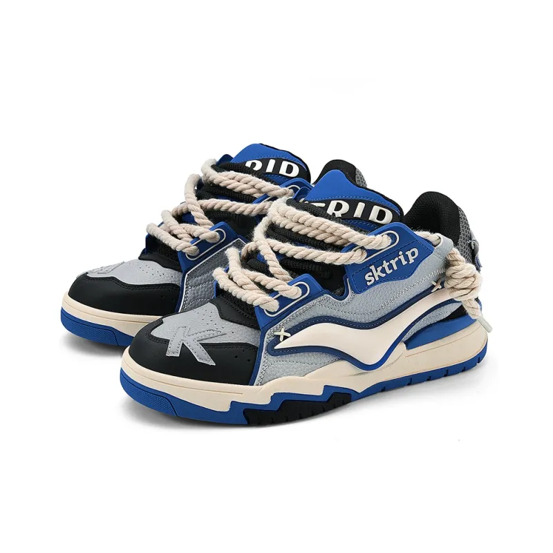 SK.TRIP Kunpeng Wear Resistant Height Increasing Low Top Skateboard Shoes Unisex Glacier Blue-3
