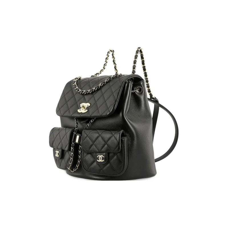 CHANEL Duma Calfskin Backpack Tubas Women's Black-1