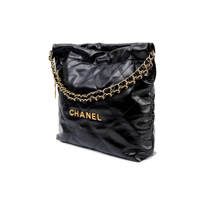 CHANEL 22Bag Small Handbag Shoulder Bag Shiny Calfskin Black-1