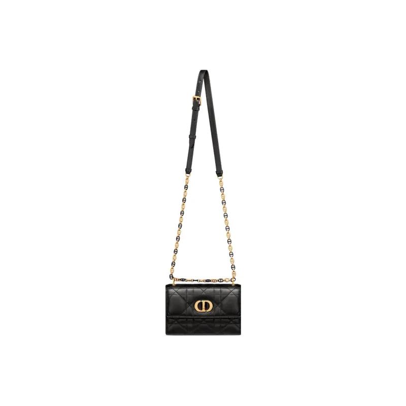 DIOR Sheepskin Crossbody Bag Shoulder Bag Women's Black-4