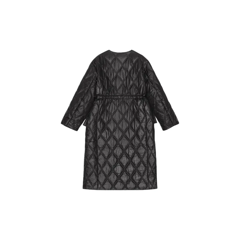 GANNI Quilted Mid Length Coat-1