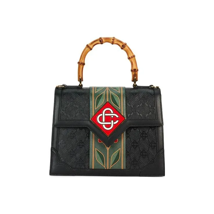 CASABLANCA Leather Shoulder Bag Crossbody Bag Handbag Women's Black-0