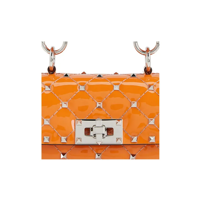 Valentino Leather Crossbody Bag Shoulder Bag Women's Orange-6