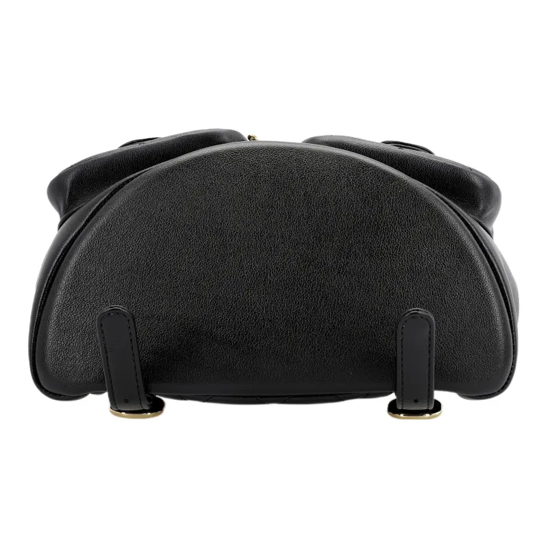 CHANEL Duma Calfskin Backpack Medium Size Women's Black-3