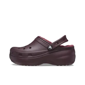 Crocs Classic Platform Lined Clogs 'Dark Cherry' Women's