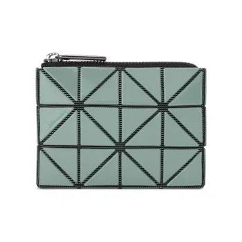 ISSEY MIYAKE CASSETTE Polyvinyl Chloride Resin Coin Purse Wallets Card Holders Women's Gray Green