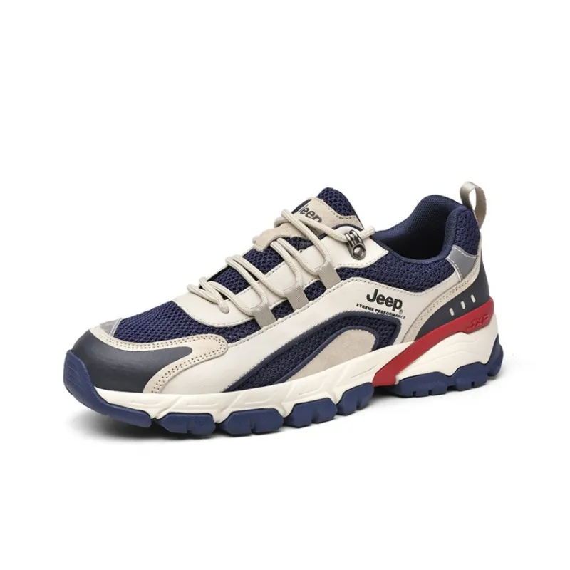 Jeep Running Shoes Unisex Low Top Blue/Beige-1