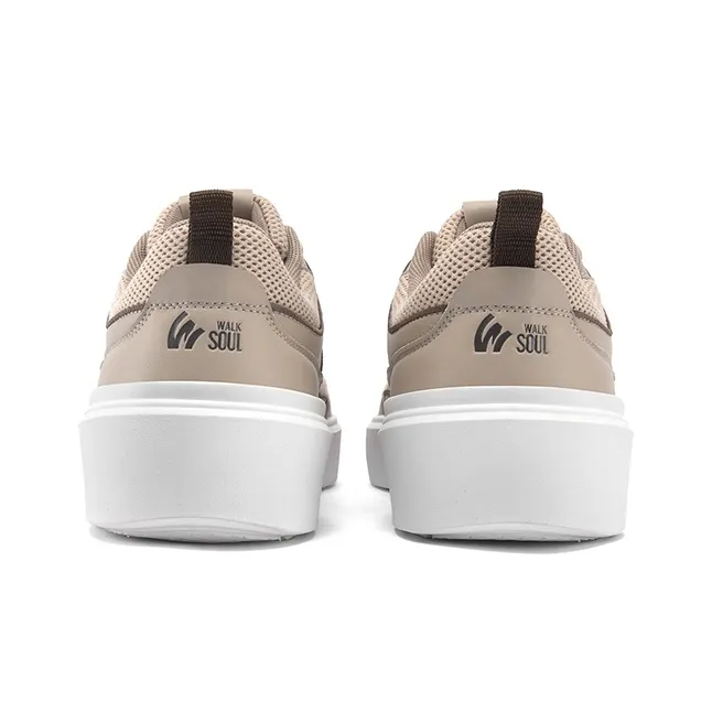WALKSOUL Skateboard Shoes Men Low Top Apricot/Dark Blue/Black-4