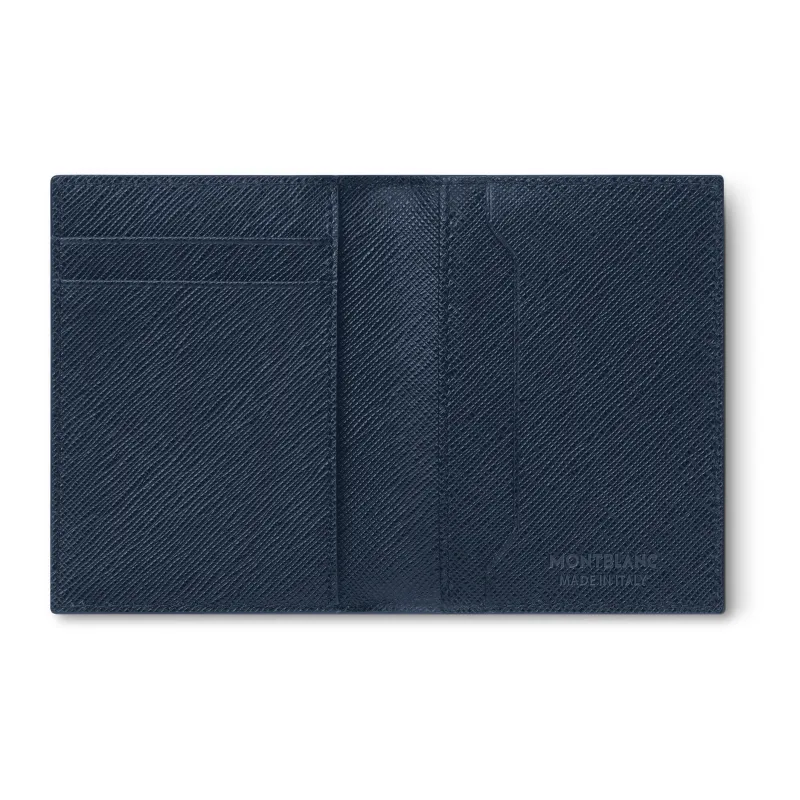 MONTBLANC Cow Leather Card Holder Regular Men's Ink Blue-2