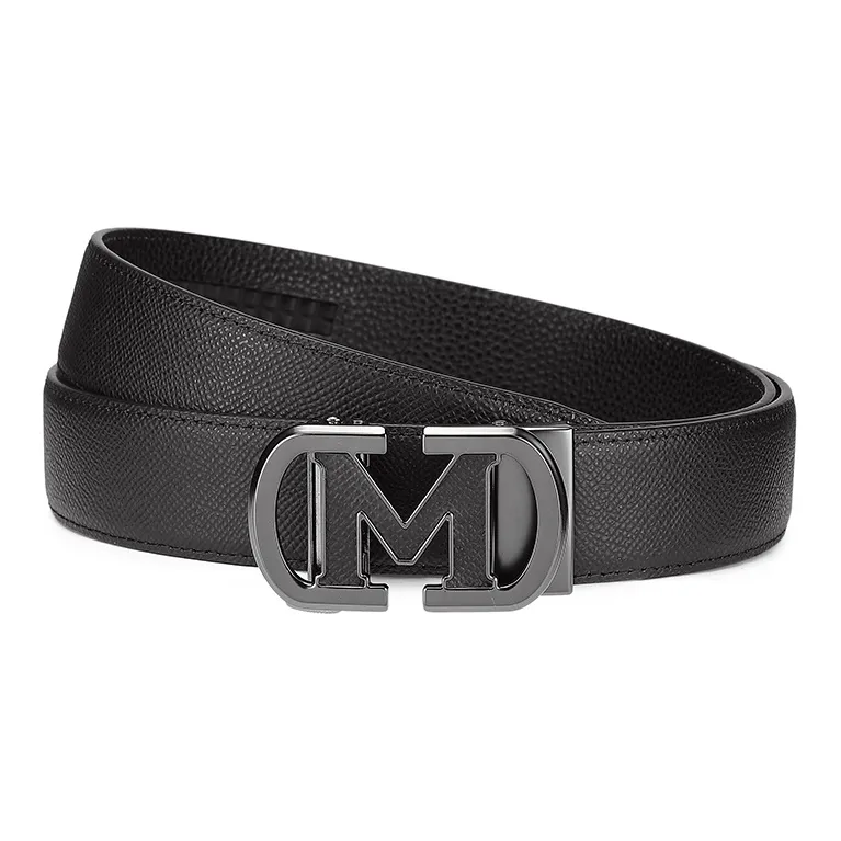 FAIRWHALE Brand Logo Automatic Buckle Cow Leather Belts Men's Width 3.5CM-0