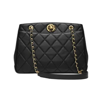 GOLDLION Cow Leather Shoulder Bag Women's Black