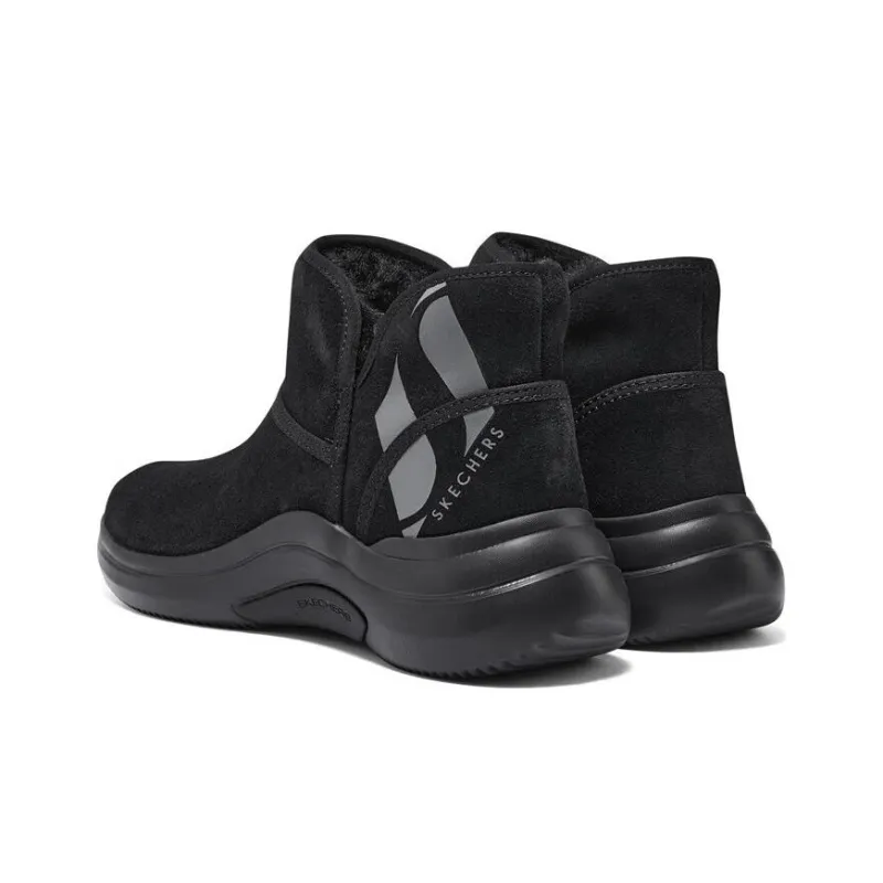 Skechers Warm Slip Resistant Short Snow Boots Women's Black-2