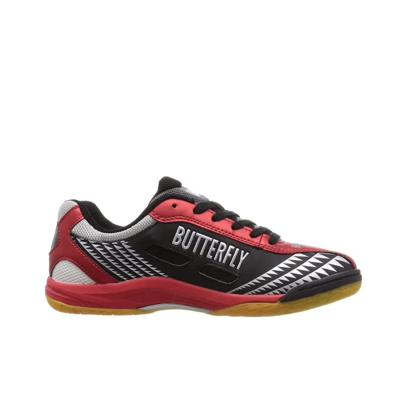 Butterfly LEZOLINE Anti Slip Wear Resistant Low Top Training Shoes Unisex Black Red-1
