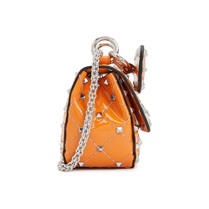 Valentino Leather Crossbody Bag Shoulder Bag Women's Orange-3