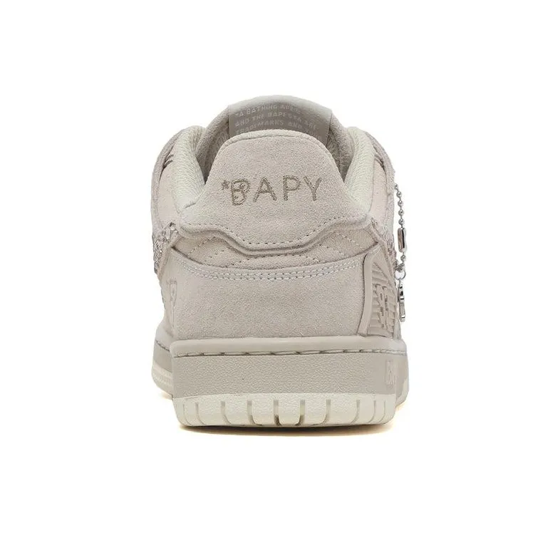 BAPY x A BATHING APE STA Low-Top Skateboard Shoes Women's Gray-3