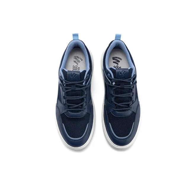 WALKSOUL Skateboard Shoes Men Low Top Apricot/Dark Blue/Black-13