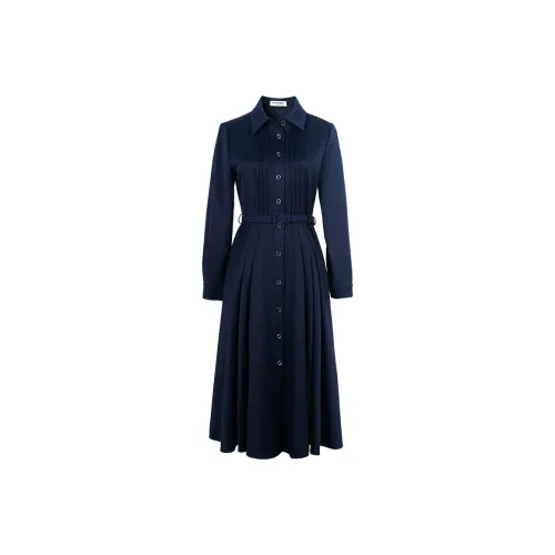 MISSSHINE Long-Sleeved Dresses Women's Navy Blue