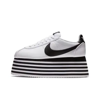 Nike Cortez Platform Comme Des Garcons White Black Women's