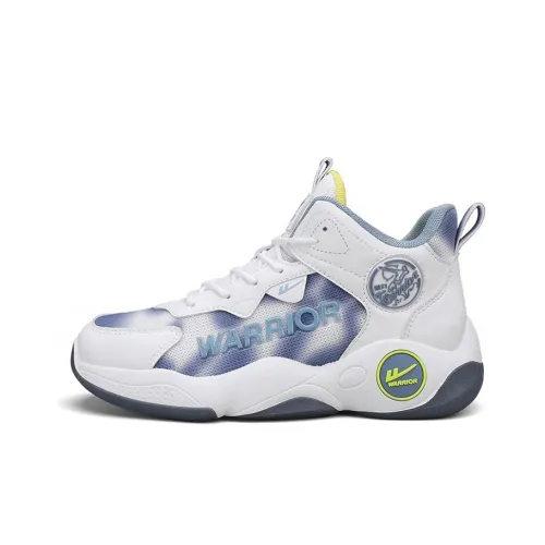 Warrior Height Enhancing Wear Resistant Lightweight Mid Top Basketball Shoes Men's Beige Blue