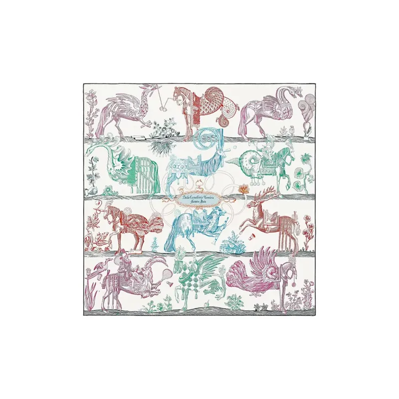 HERMES Della Cavalleria Silk Scarves Women's Multicolor-0