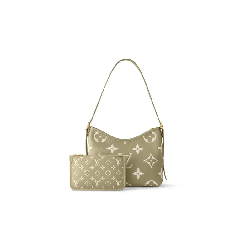 LOUIS VUITTON Carryall Grained Calfskin Shopping Bag, Combo Bag, Handbag, Shoulder Bag Women's Khaki Green-1