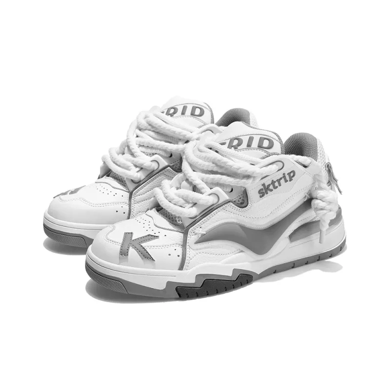 SK.TRIP Kunpeng Low Top Skateboard Shoes Unisex Vintage White-3