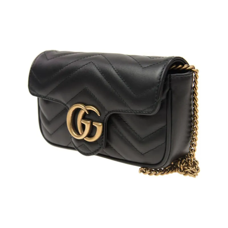 GUCCI GG Marmont Matelasse Super Mini Bag Black-1